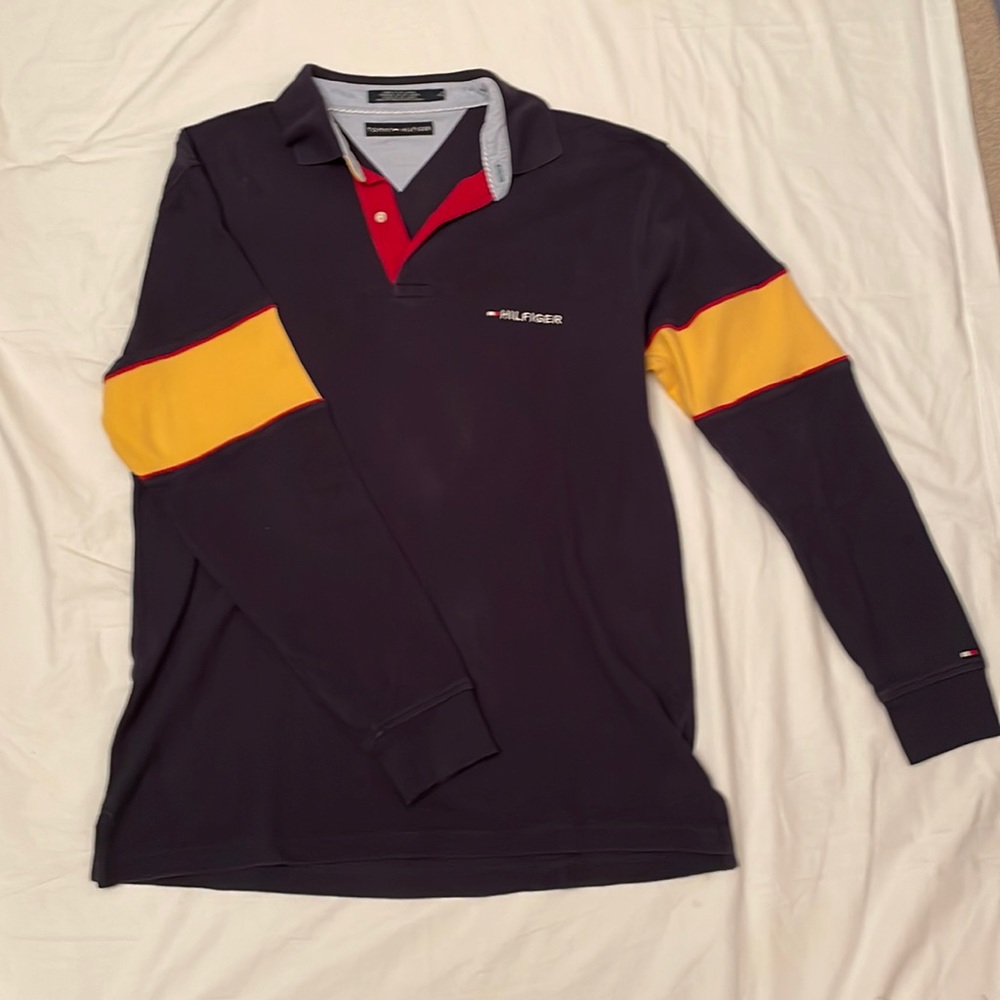 Mens Tommy Hilfiger long sleeve polo striped